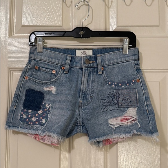 Lucky Brand Pants - Lucky Brand Blue Jean Shorts with Floral Patches